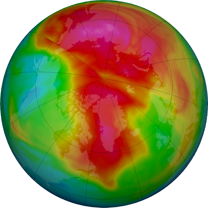 Arctic ozone map for 19 February 2018